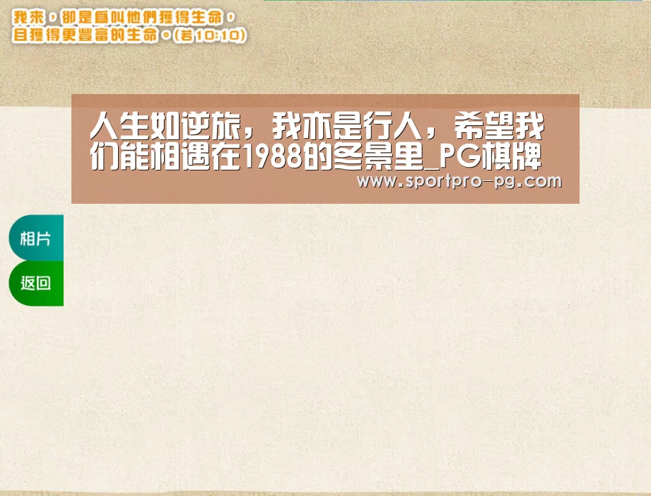 人生如逆旅,我亦是行人,希望我们能相遇在1988的冬景里_PG棋牌(图1) PG入口
